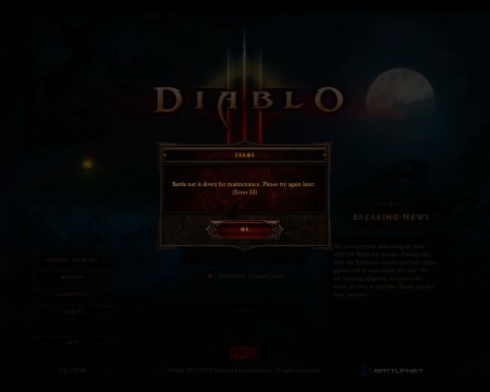 Diablo 3 error 33